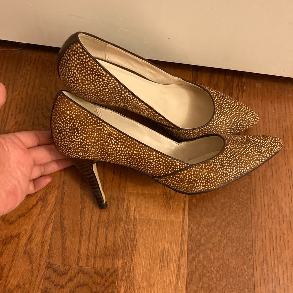 Like New Cole Haan heels real cow fur